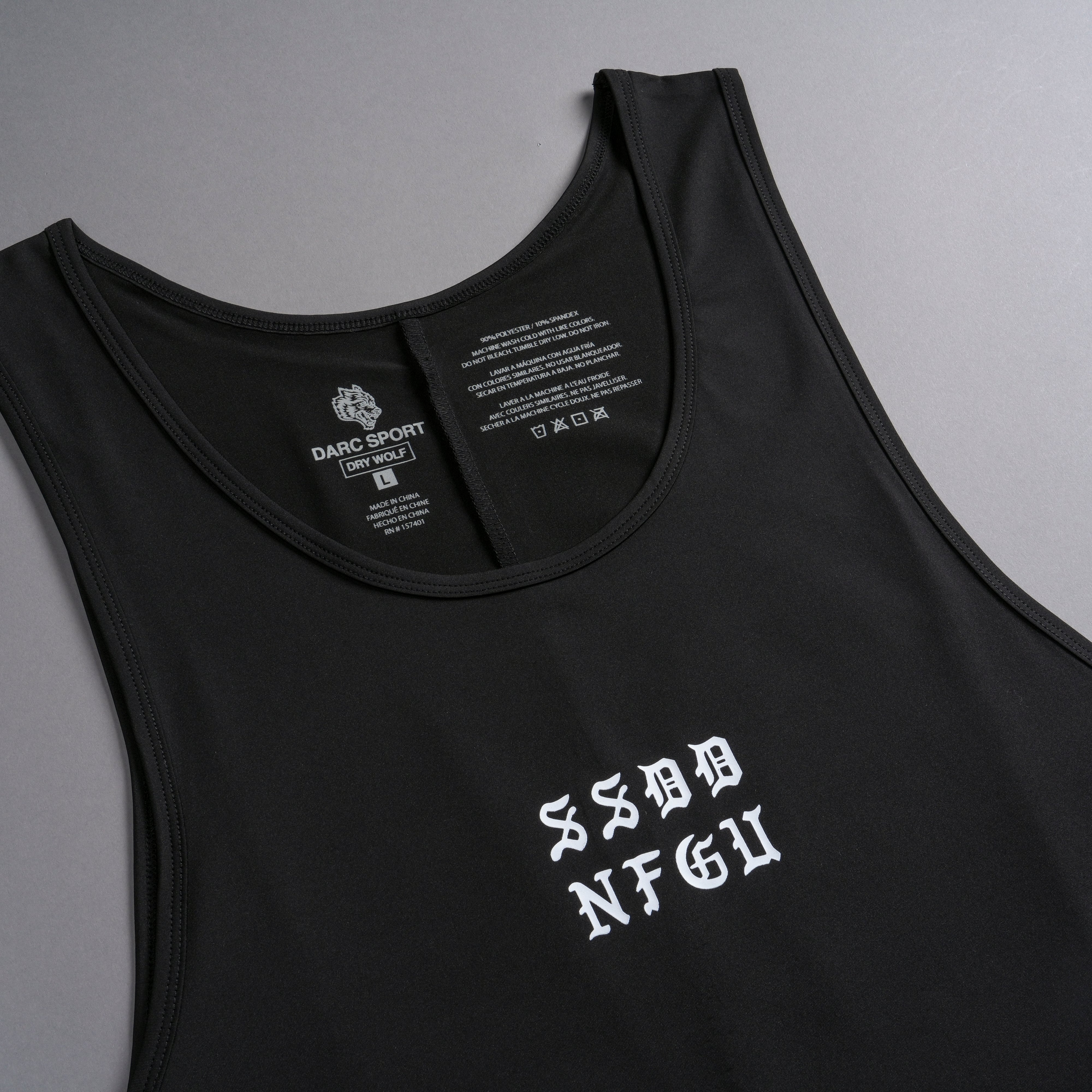 In Our Blood "Dry Wolf" Back Seam (Drop) Tank in Black