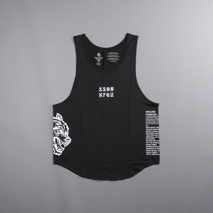 In Our Blood "Dry Wolf" Back Seam (Drop) Tank in Black