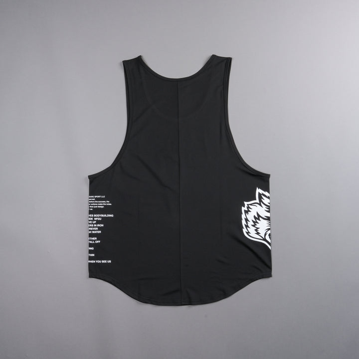 In Our Blood "Dry Wolf" Back Seam (Drop) Tank in Black