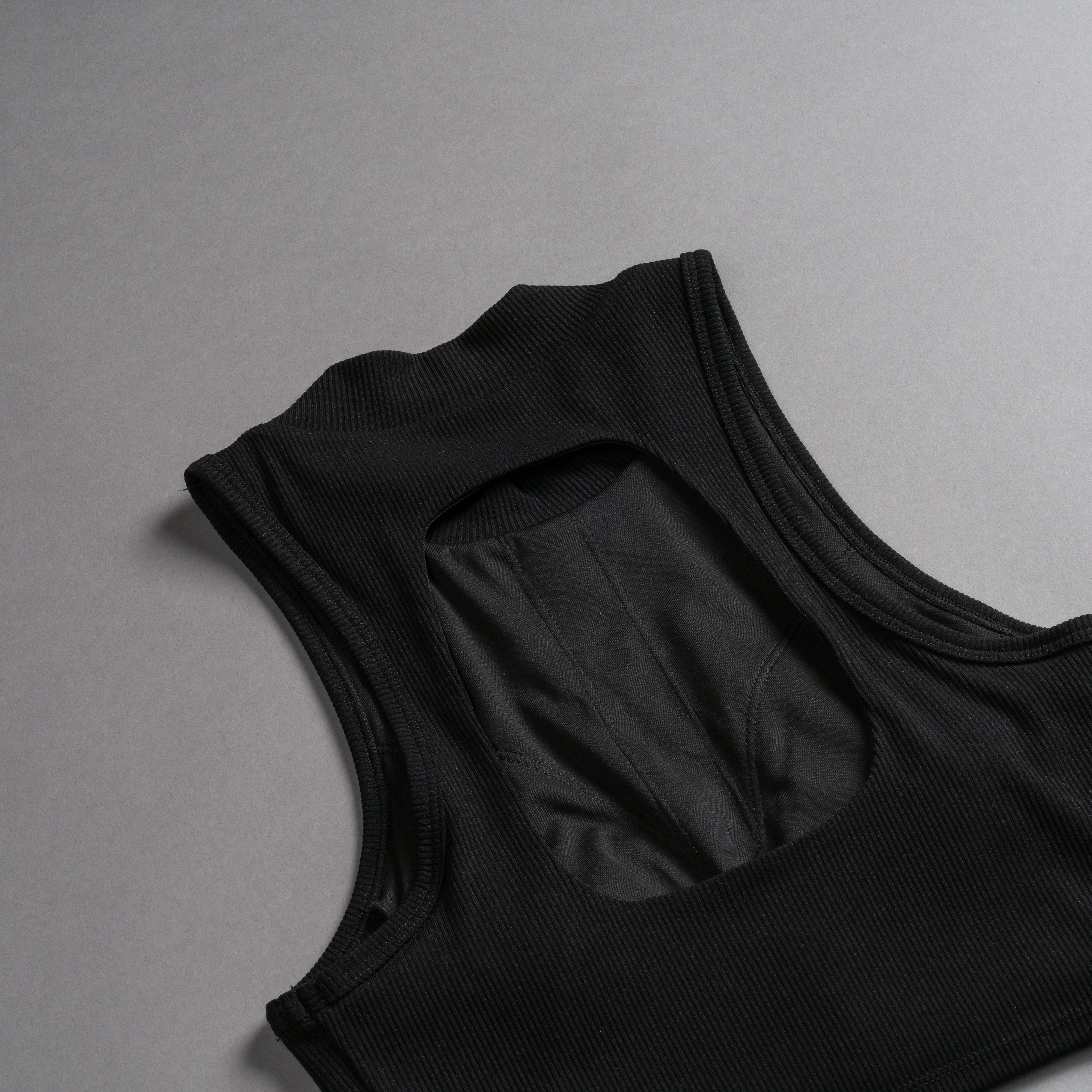 Chopper Romy Mockneck Ribbed Tank in Black