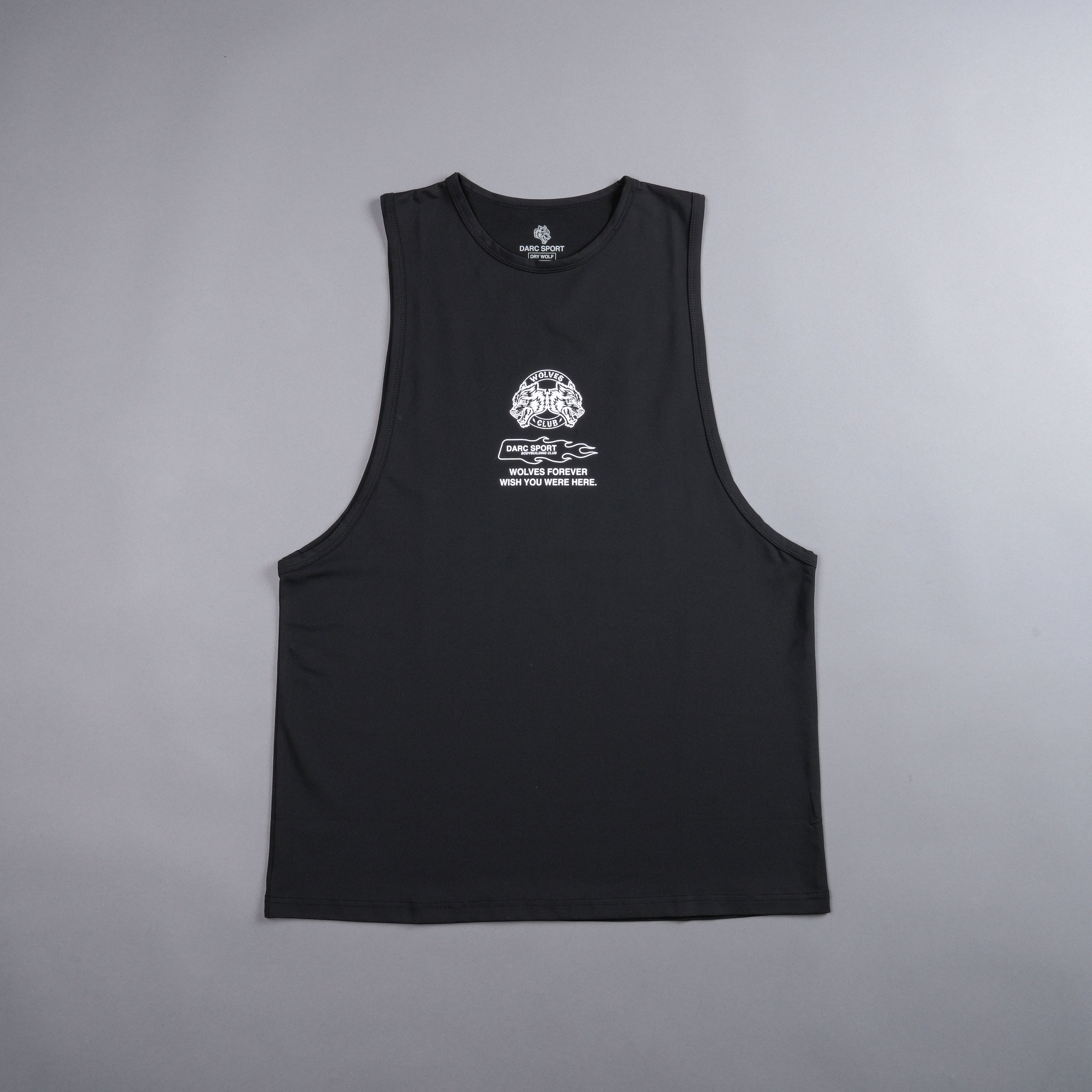 Established "Dry Wolf" (Tommy) Muscle Tee in Black