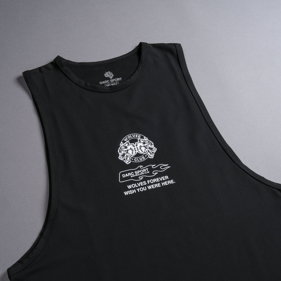 Established "Dry Wolf" (Tommy) Muscle Tee in Black