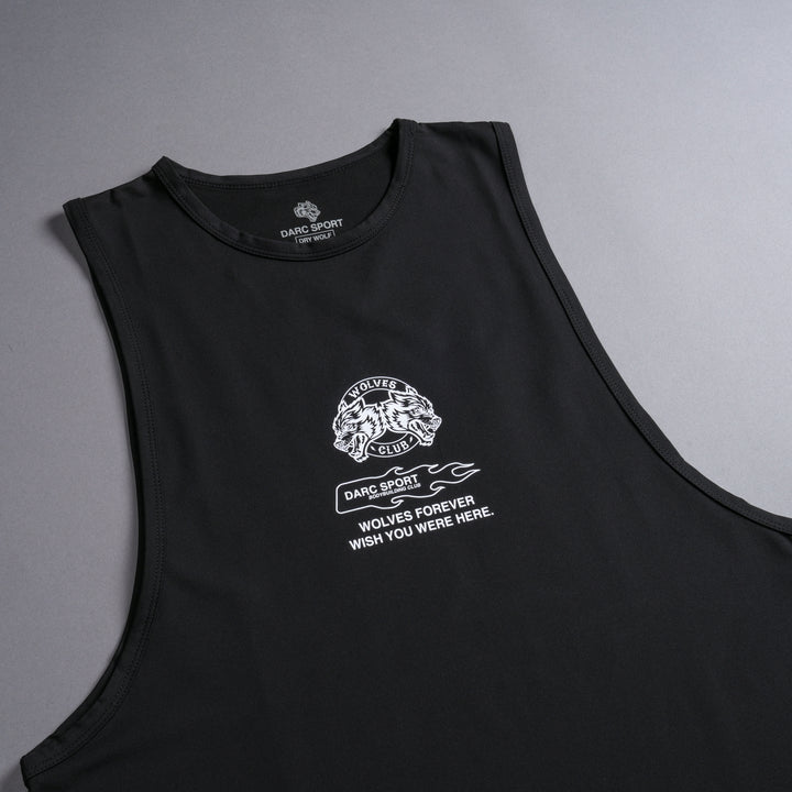 Established "Dry Wolf" (Tommy) Muscle Tee in Black