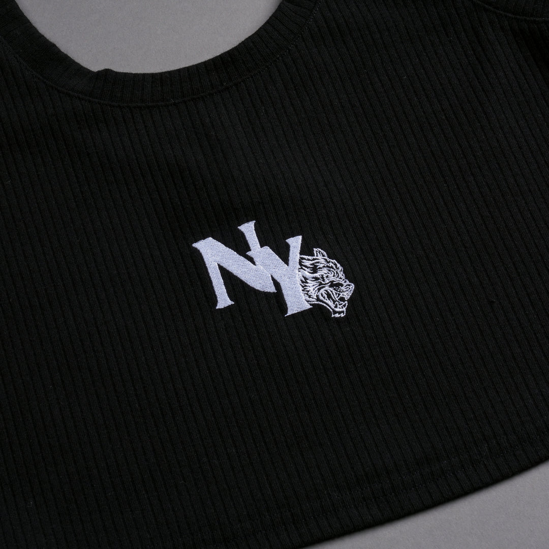 NY Wolf She Classic Ribbed Tank in Black