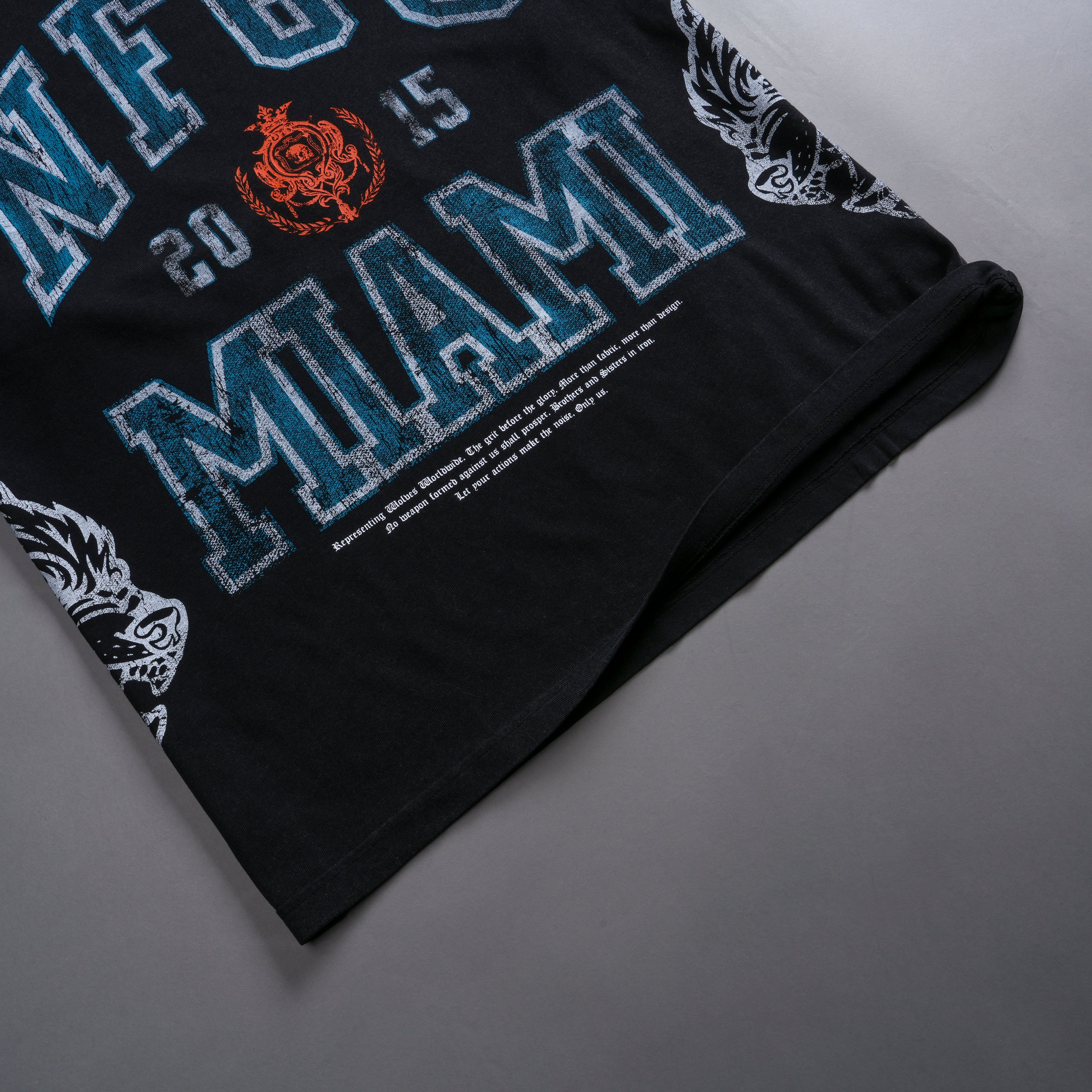 Miami Wolves "Premium Vintage" Oversized Tee in Black