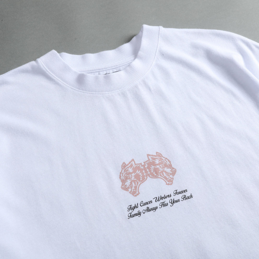 Always Have Your Back "Premium" Oversized Tee in White/Light Mauve