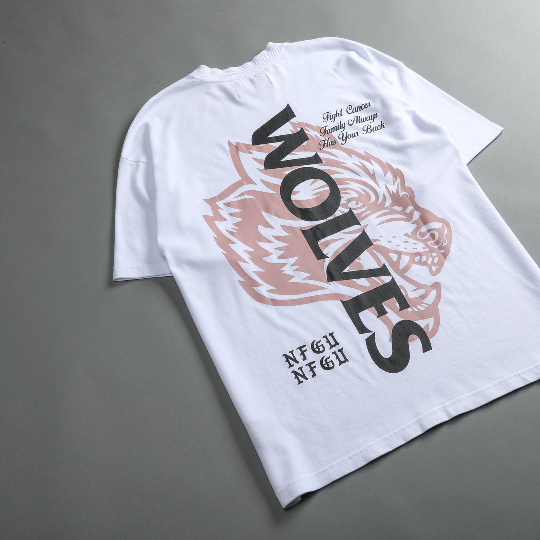 Always Have Your Back "Premium" Oversized Tee in White/Light Mauve