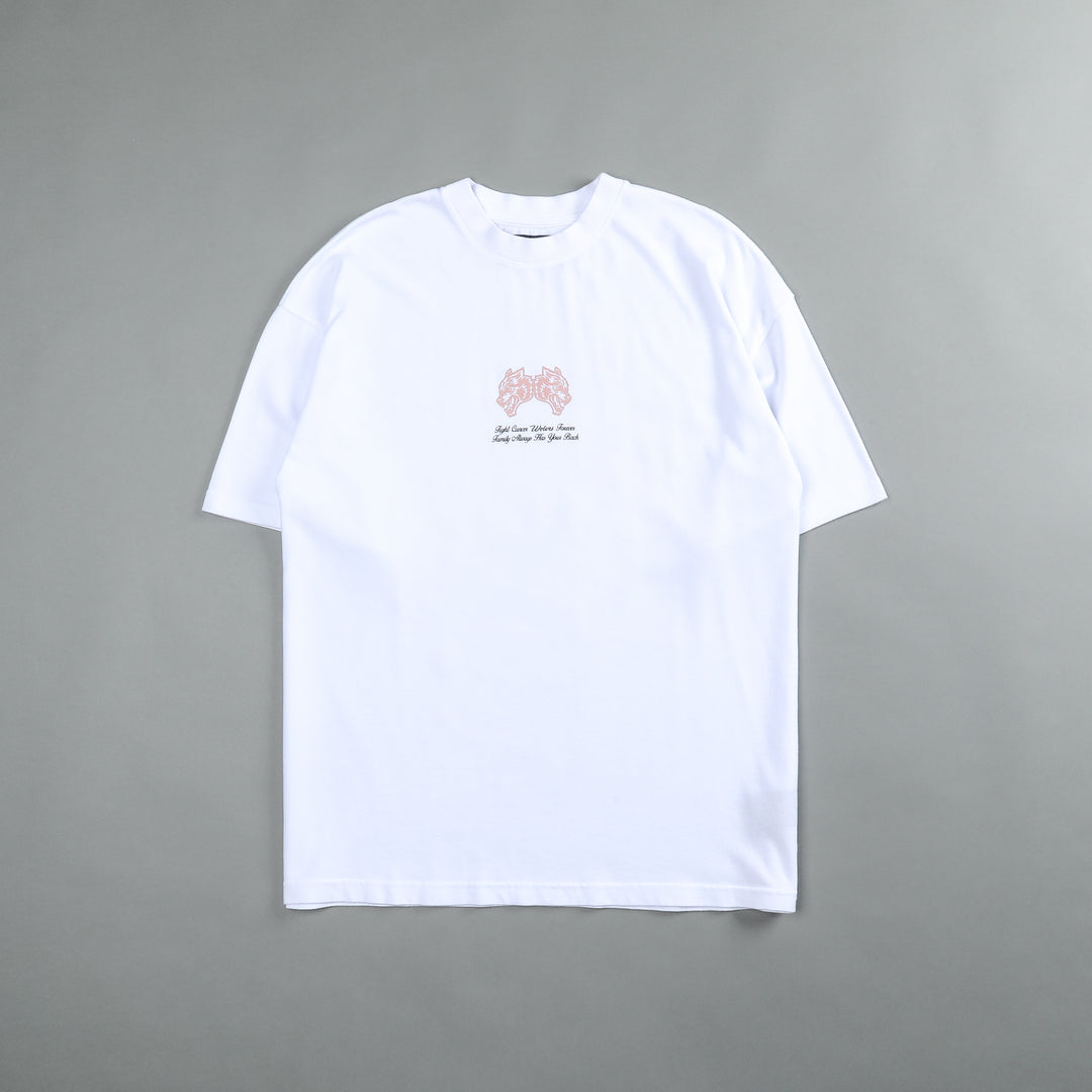 Always Have Your Back "Premium" Oversized Tee in White/Light Mauve