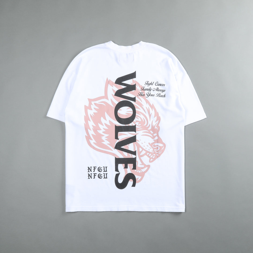 Always Have Your Back "Premium" Oversized Tee in White/Light Mauve