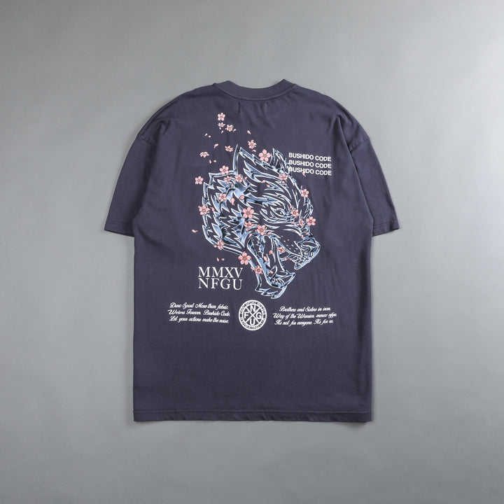 Through The Cherry Blossoms "Premium" Oversized Tee in Midnight Blue