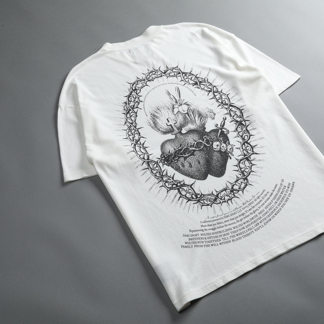Sacred Heart "Premium Vintage" Oversized Tee in Cream