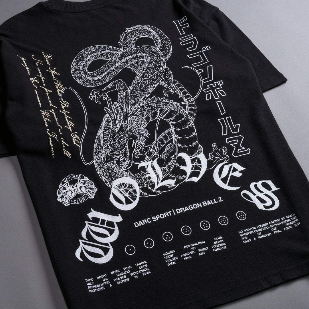 The Dragon & The Wolf "Premium" Oversized Tee in Black/White