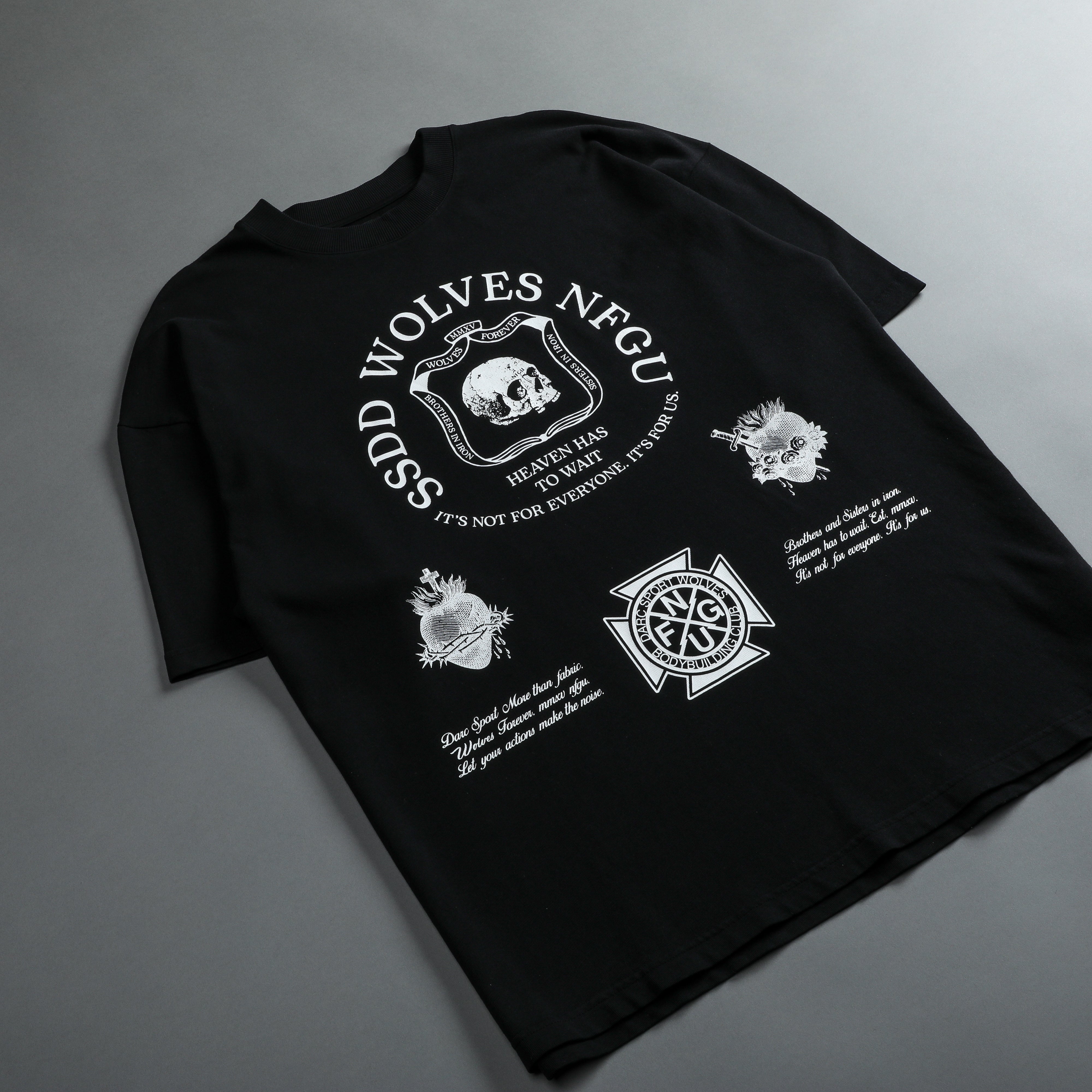 Iron Shield "Premium" Oversized Tee in Black