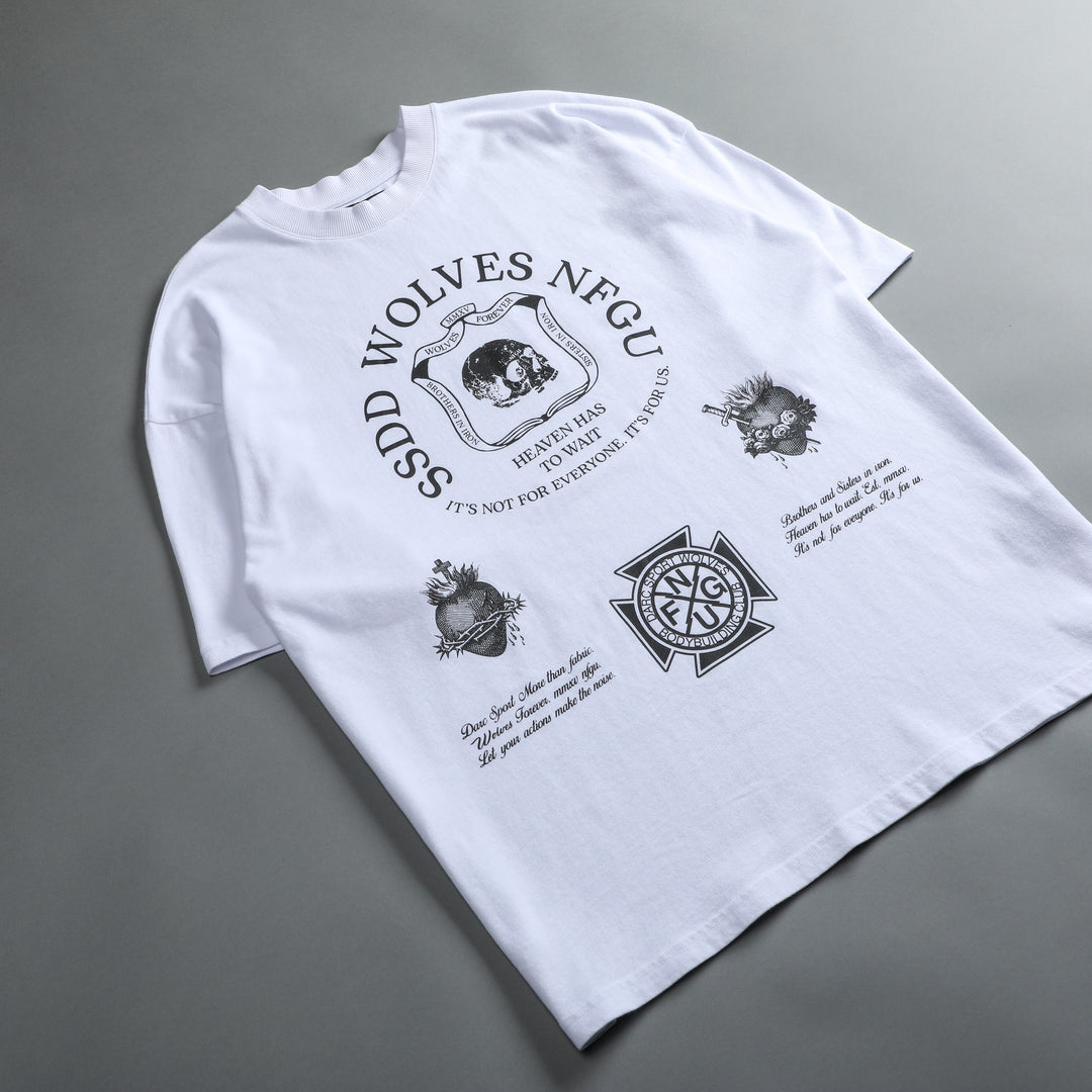 Iron Shield "Premium" Oversized Tee in White