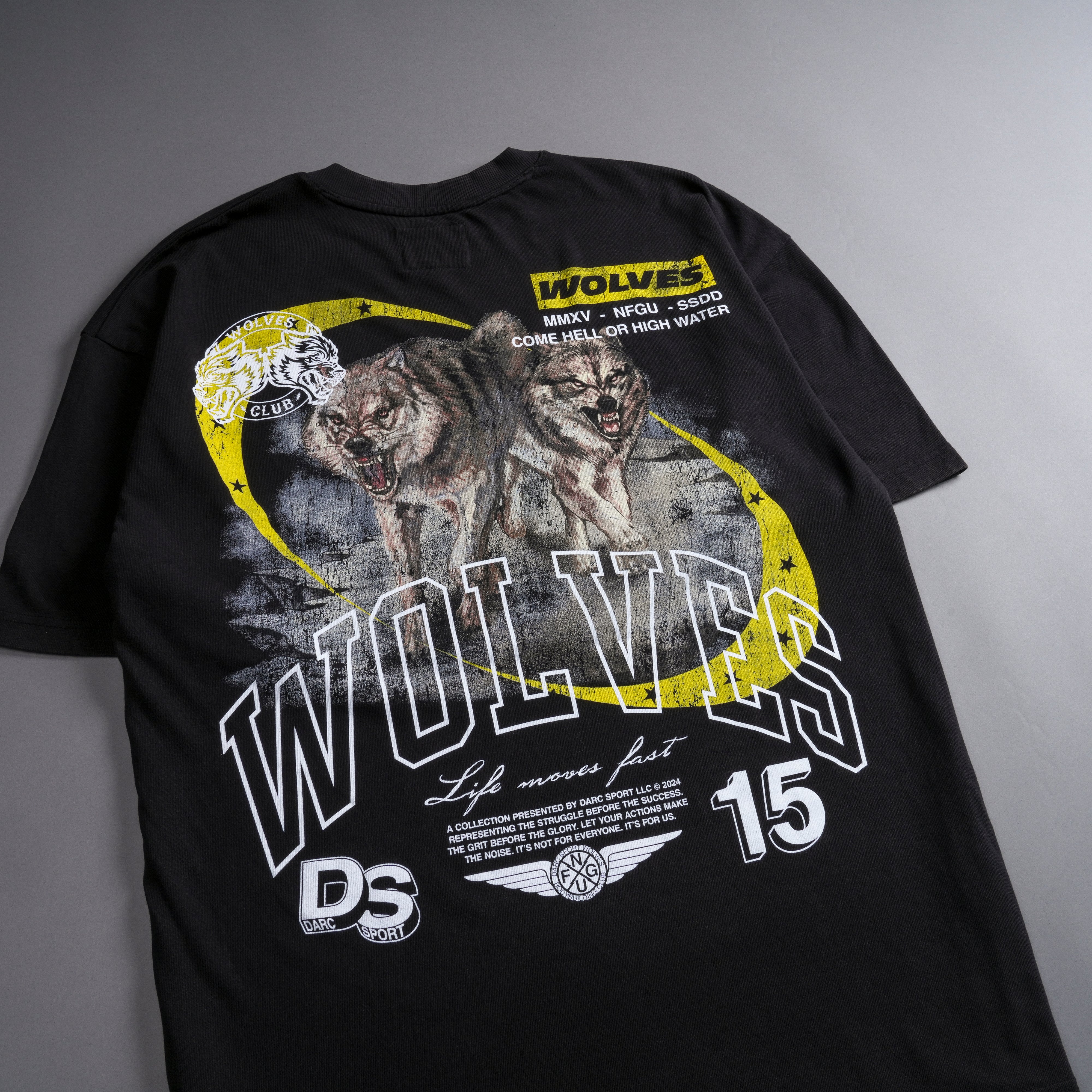 Run With Us "Premium Vintage" Oversized Tee in Black