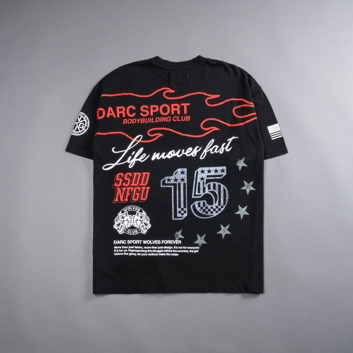 Victory Lap "Premium" Oversized Tee in Black