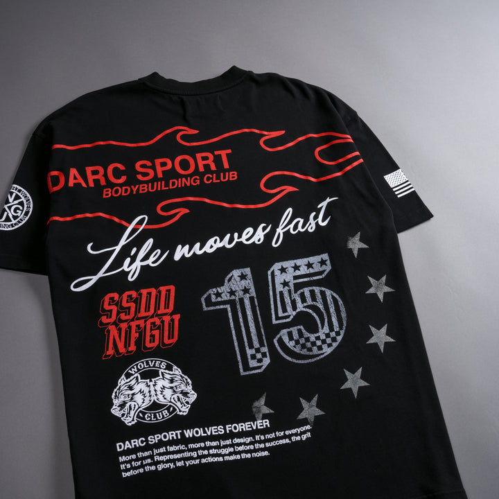 Victory Lap "Premium" Oversized Tee in Black