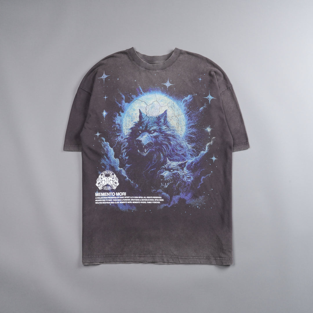 Howling At The Moon "Premium Vintage" Oversized Tee in Wolf Gray