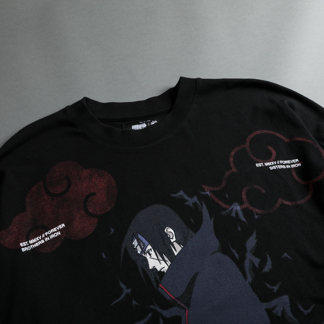 Itachi "Premium" Oversized Tee in Black/Red