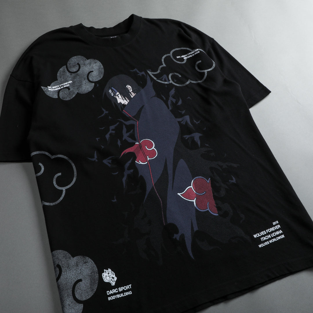 Itachi "Premium" Oversized Tee in Black/White