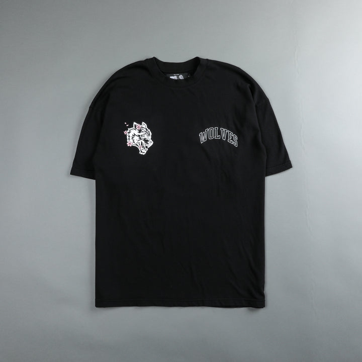 Sakura "Premium" Oversized Tee in Black