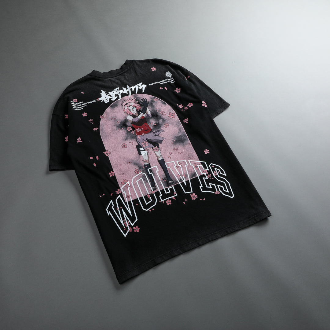 Cherry Blossom "Premium" Oversized Unisex Tee in Black