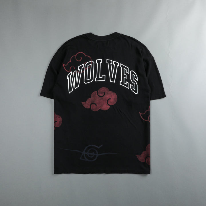Itachi "Premium" Oversized Tee in Black/Red