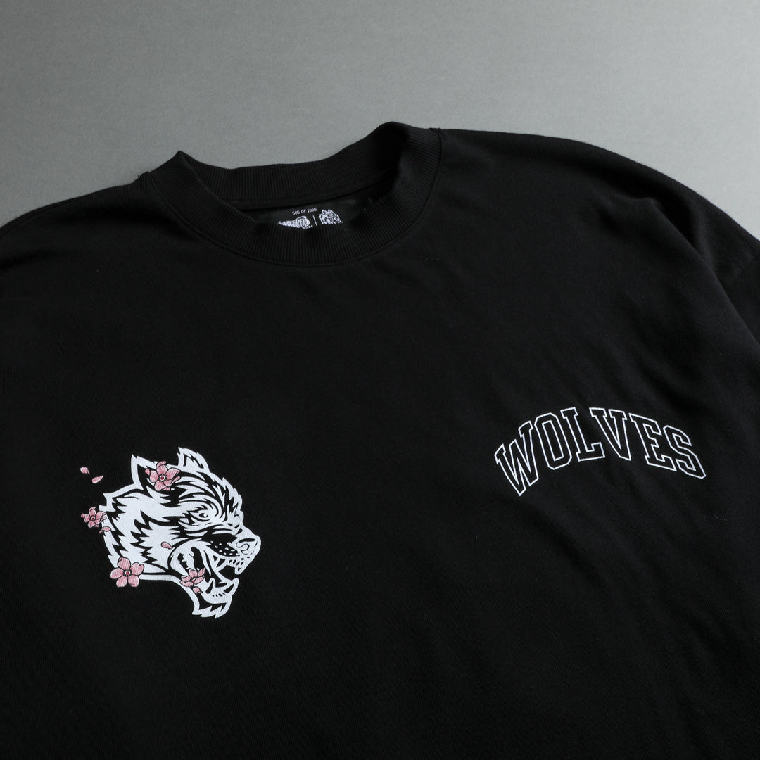 Sakura "Premium" Oversized Tee in Black