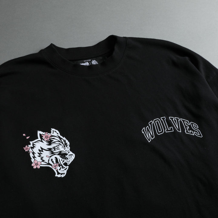 Sakura "Premium" Oversized Tee in Black