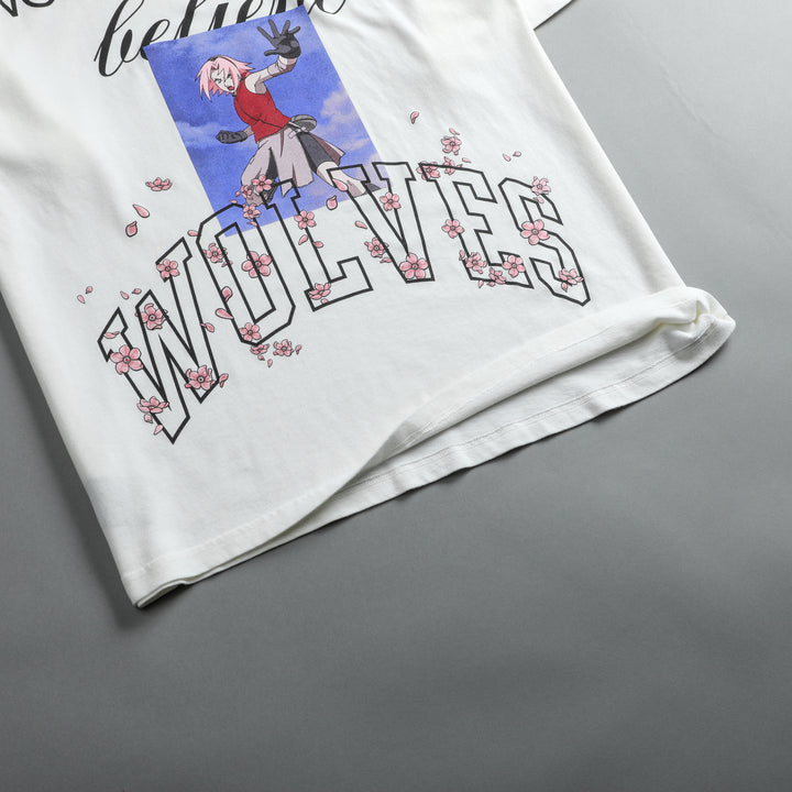 Sakura "Premium" Oversized Tee in Cream