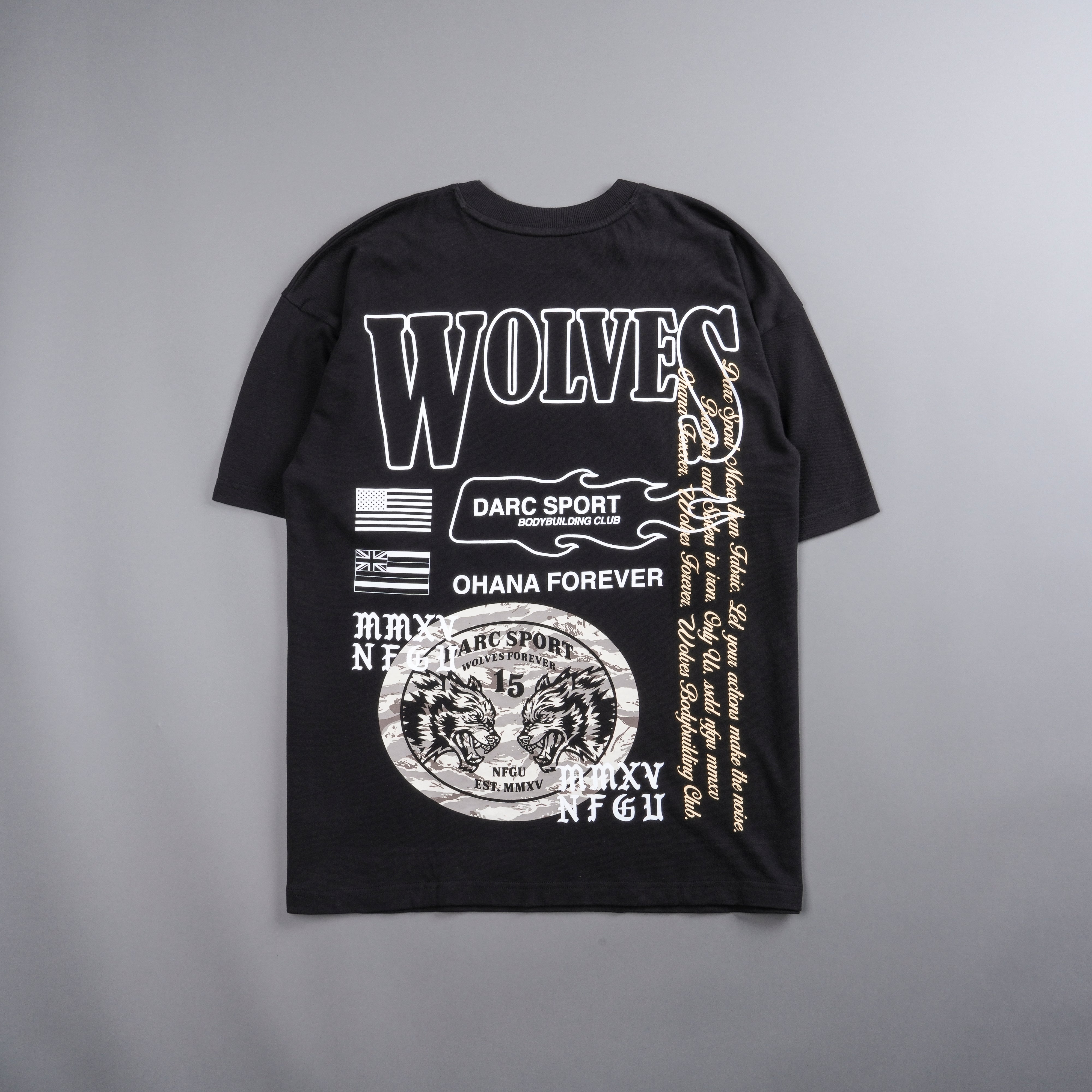 Life Moves Fast "Premium" Oversized Tee in Black/Cream Wolf Tiger Camo