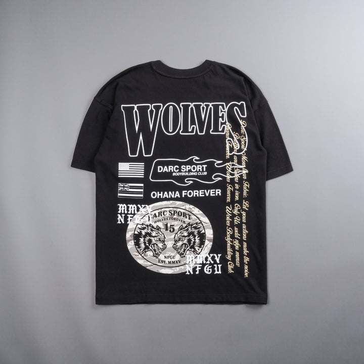 Life Moves Fast "Premium" Oversized Tee in Black/Cream Wolf Tiger Camo