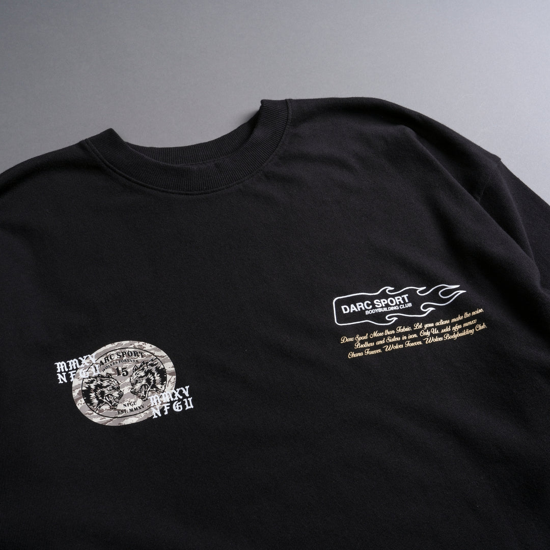 Life Moves Fast "Premium" Oversized Tee in Black/Cream Wolf Tiger Camo