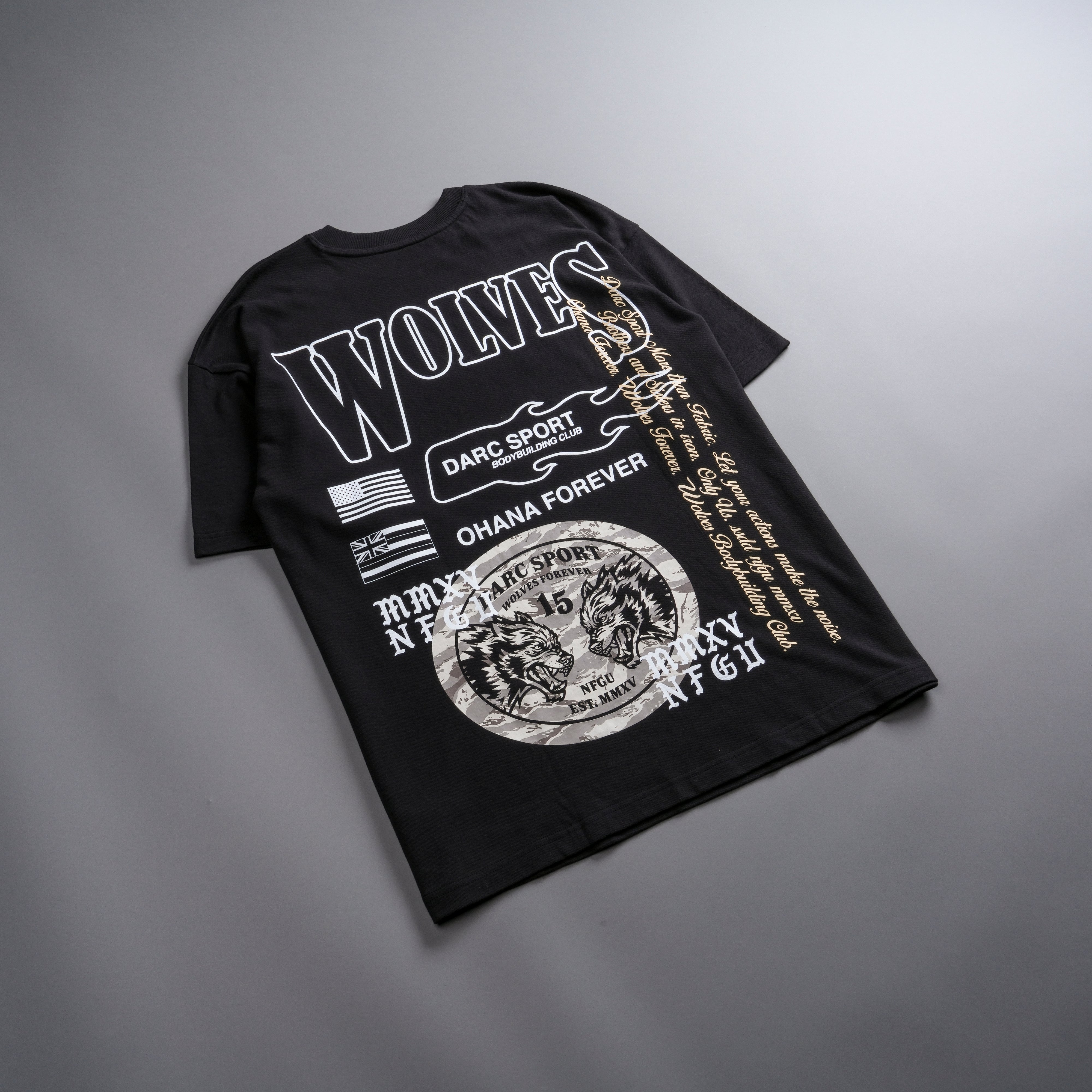 Life Moves Fast "Premium" Oversized Tee in Black/Cream Wolf Tiger Camo