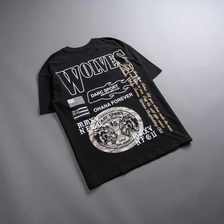 Life Moves Fast "Premium" Oversized Tee in Black/Cream Wolf Tiger Camo