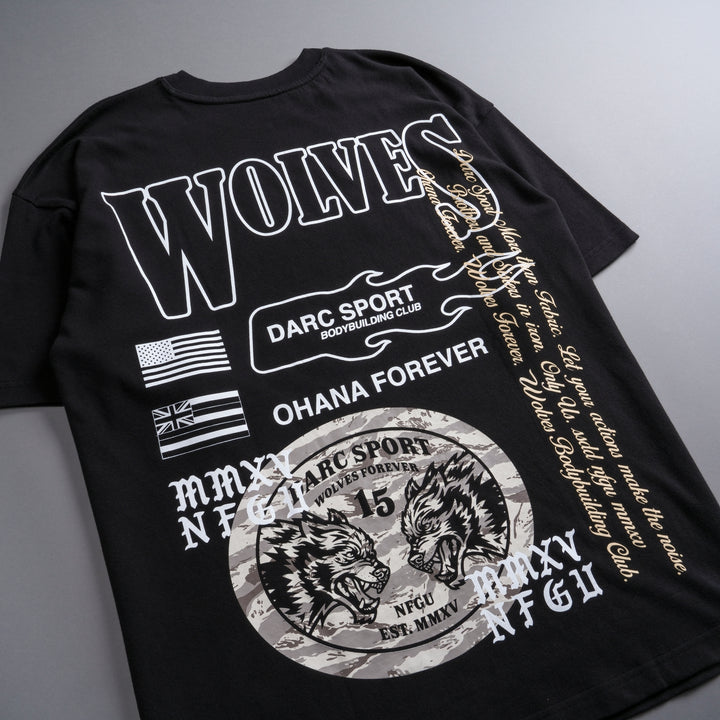 Life Moves Fast "Premium" Oversized Tee in Black/Cream Wolf Tiger Camo