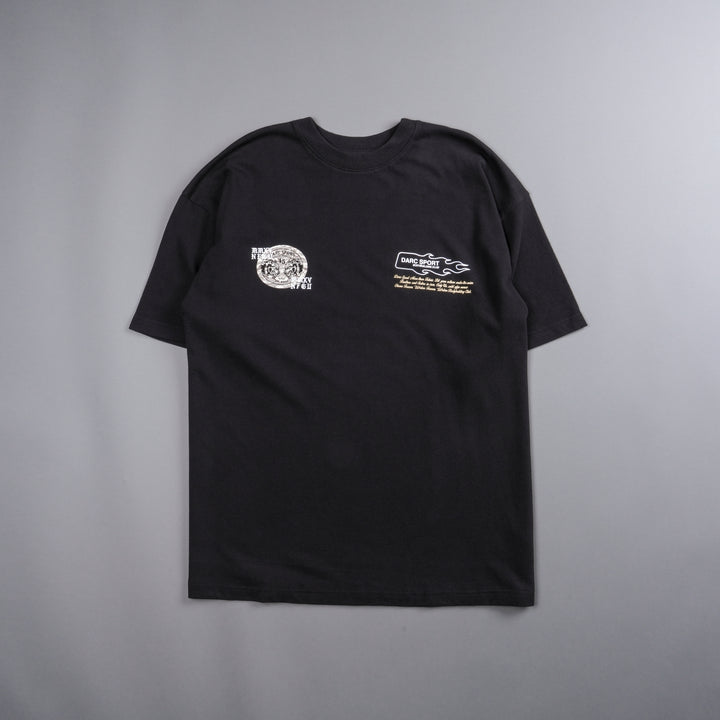 Life Moves Fast "Premium" Oversized Tee in Black/Cream Wolf Tiger Camo