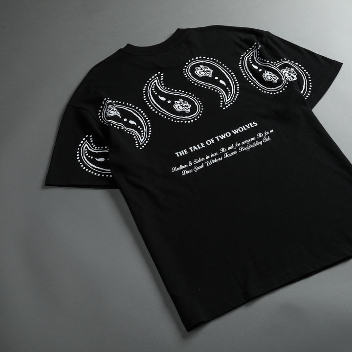 Southwest Paisley "Premium Vintage" Oversized Tee in Black