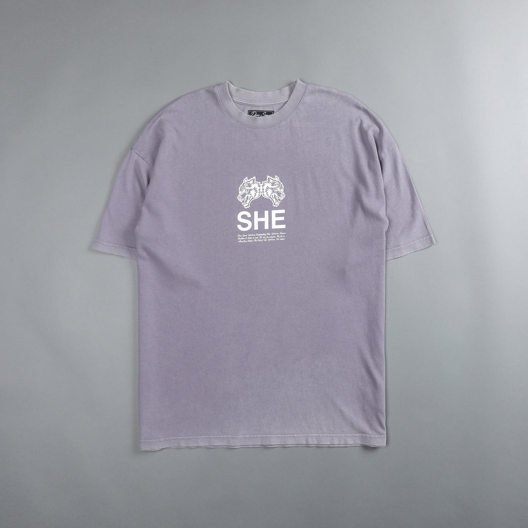 She's Gritty "Premium Vintage" Pump Cover Tee in Purple Stone