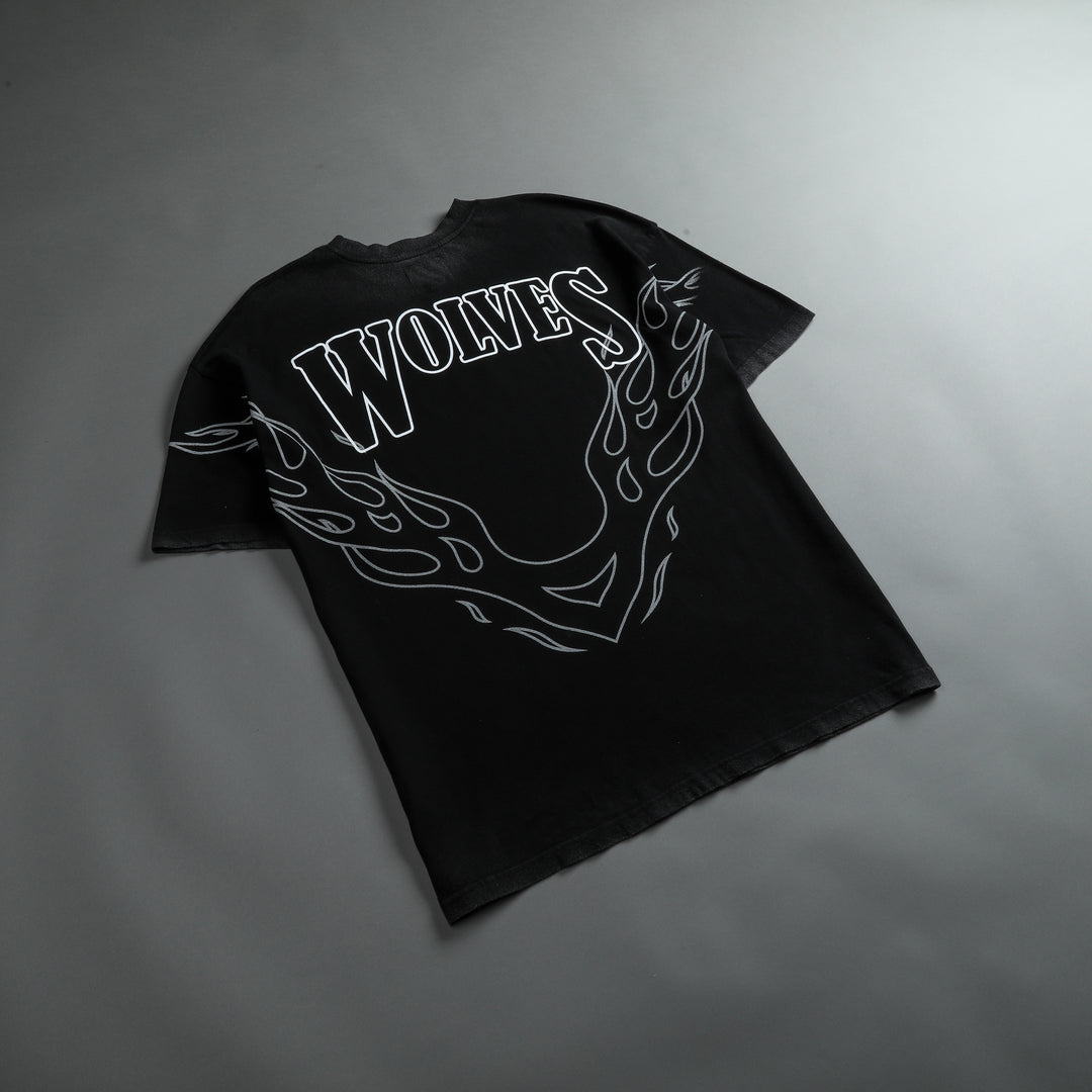 Moth To A Flame "Premium Vintage" Oversized Unisex Tee in Black/White
