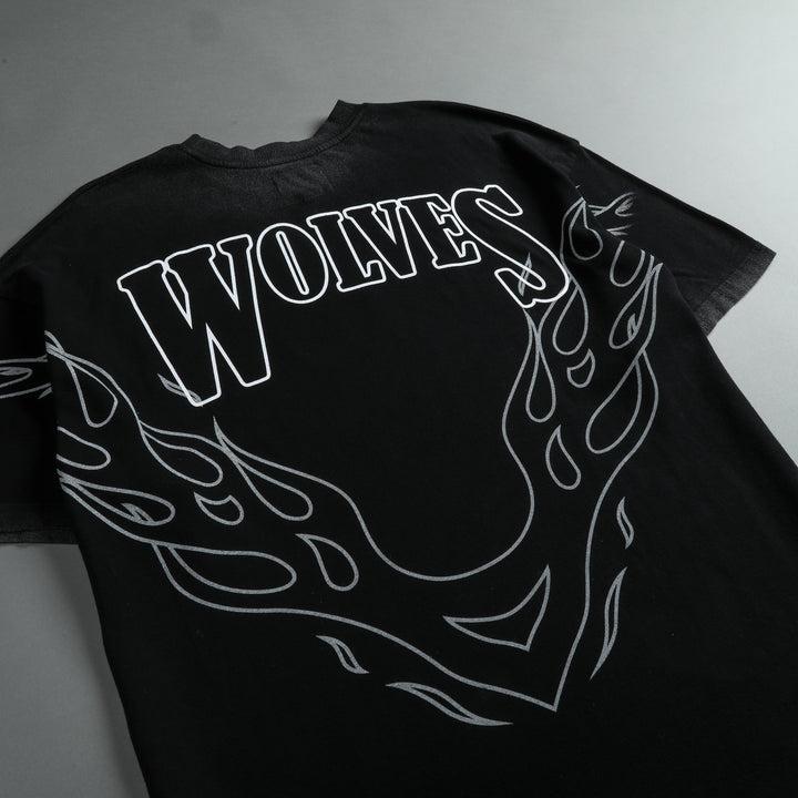 Moth To A Flame "Premium Vintage" Oversized Unisex Tee in Black/White