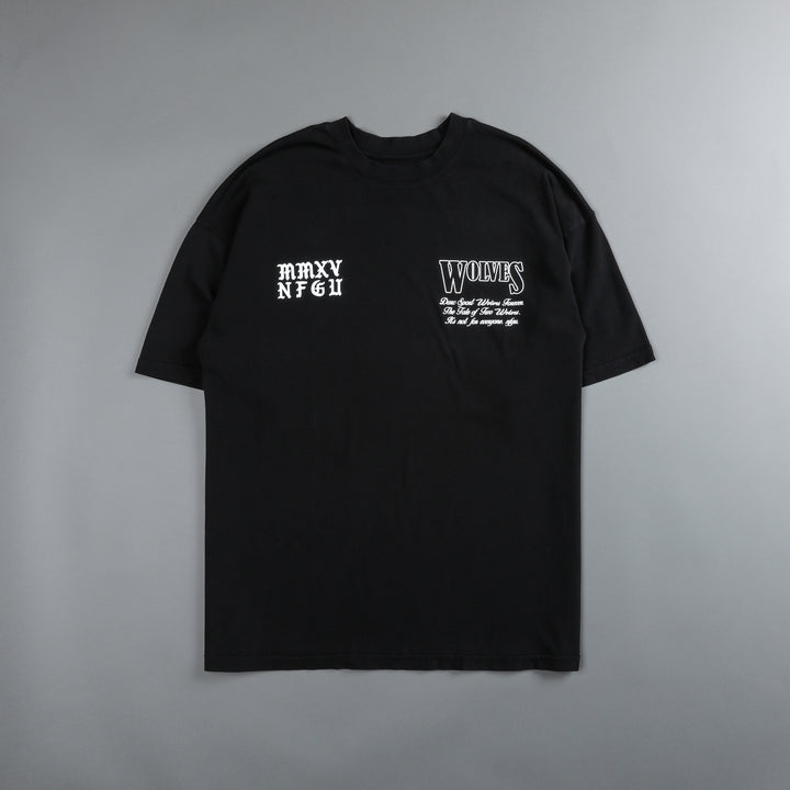 Tale Of Two Wolves "Premium Vintage" Oversized Tee in Black