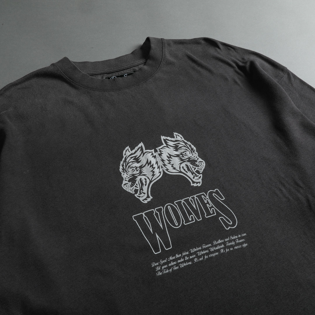 Moth To A Flame "Premium Vintage" Oversized Unisex Tee in Wolf Gray