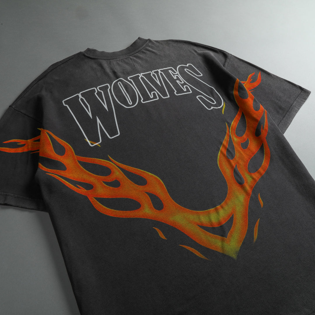 Moth To A Flame "Premium Vintage" Oversized Unisex Tee in Wolf Gray