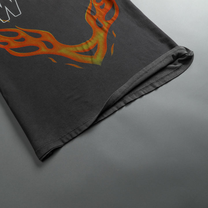 Moth To A Flame "Premium Vintage" Oversized Unisex Tee in Wolf Gray