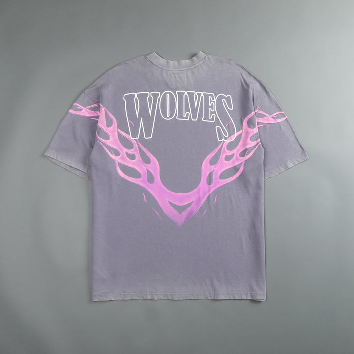Moth To A Flame "Premium Vintage" Oversized Unisex Tee in Purple Stone