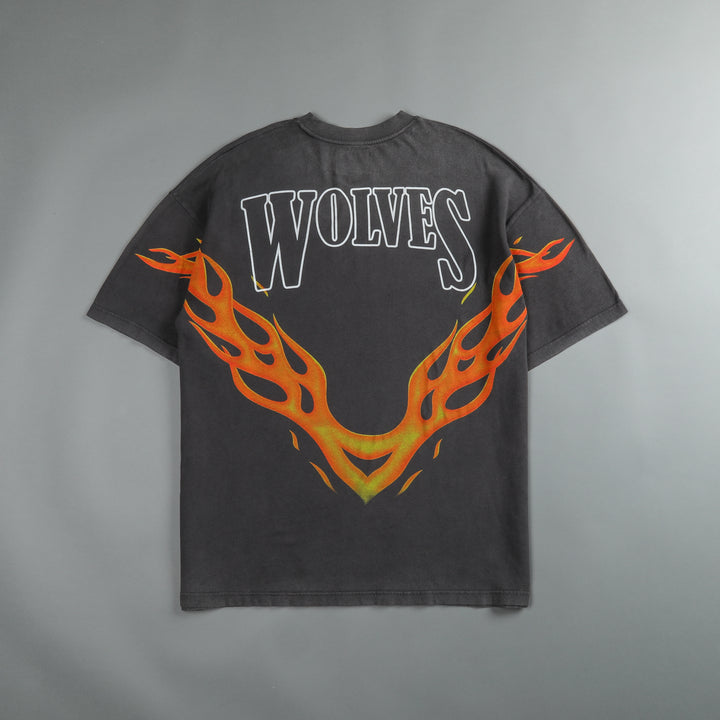 Moth To A Flame "Premium Vintage" Oversized Unisex Tee in Wolf Gray