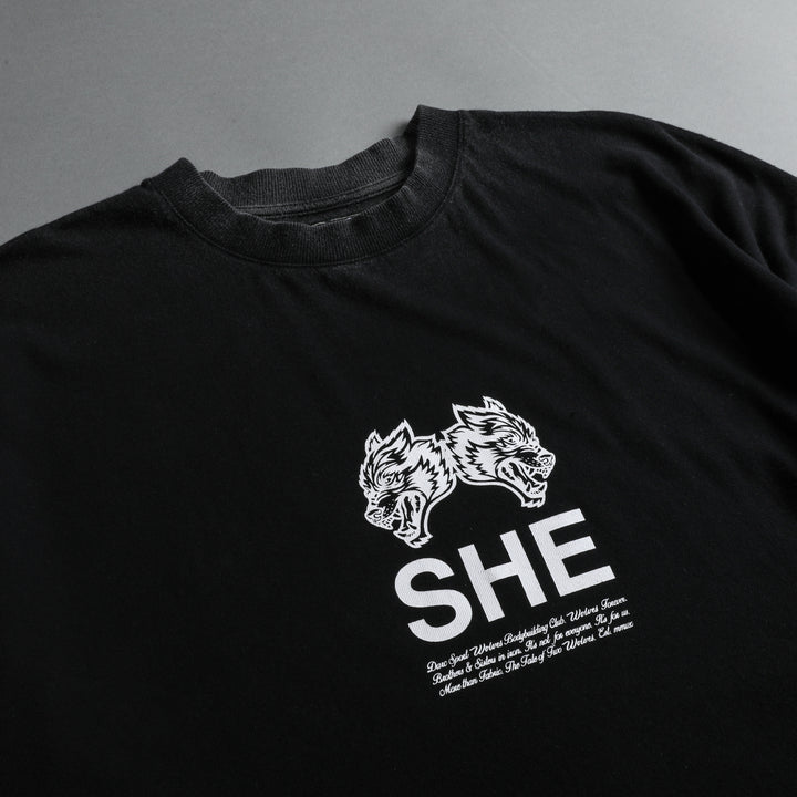 She's Gritty "Premium Vintage" Pump Cover Tee in Black