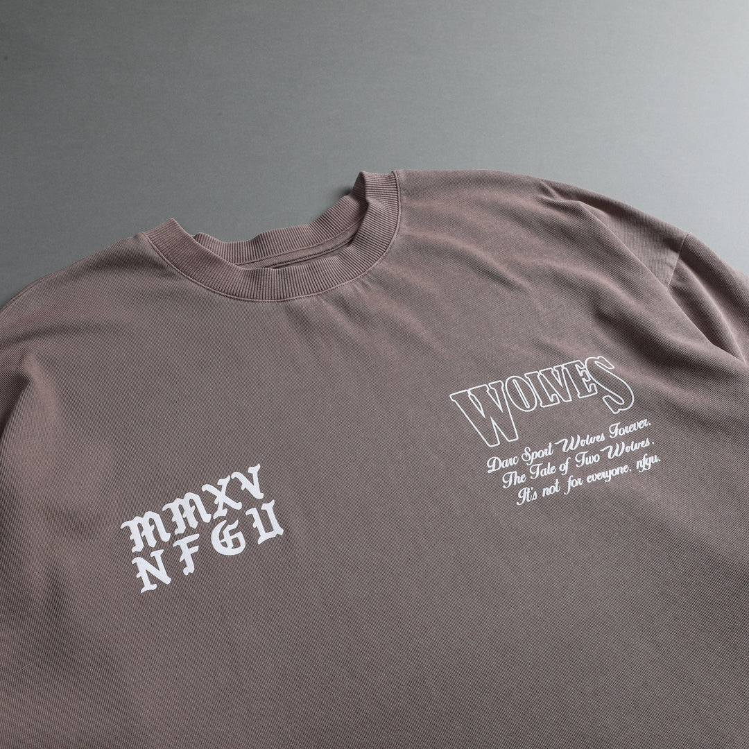 Tale Of Two Wolves "Premium Vintage" Oversized Tee in Mojave Brown