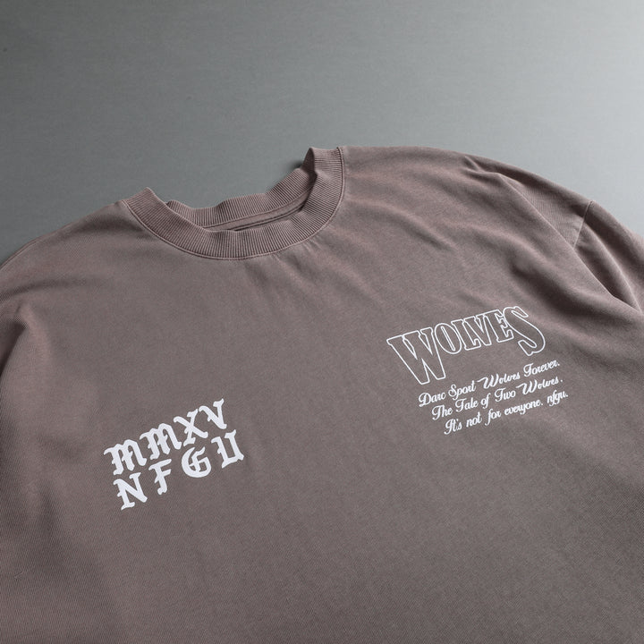 Tale Of Two Wolves "Premium Vintage" Oversized Tee in Mojave Brown